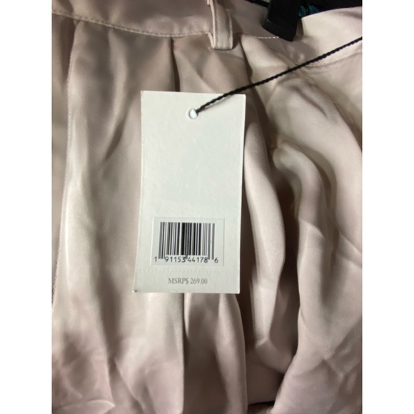 NWT Jason Wu Satin Trousers XL Cream High Waist Pleated Front Chic Designer Work - Picture 7 of 9